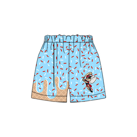 Preorder moq 5 Baby Boys Team Blue Cartoon Bee Sport Short Bottom