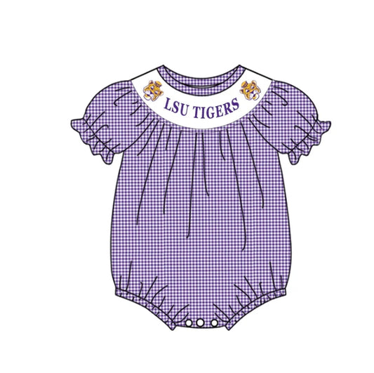 Baby Infant Girls LSU Tiger Rompers preorder split order May 19th