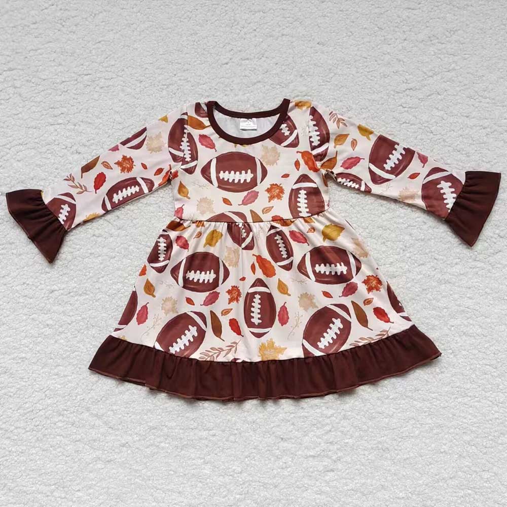 Baby Girls Football Ruffle Knee Length Dresses