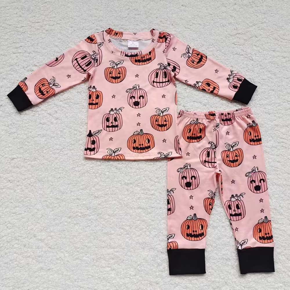 Baby Kids Fall Pumpkin Pajamas Clothes Sets