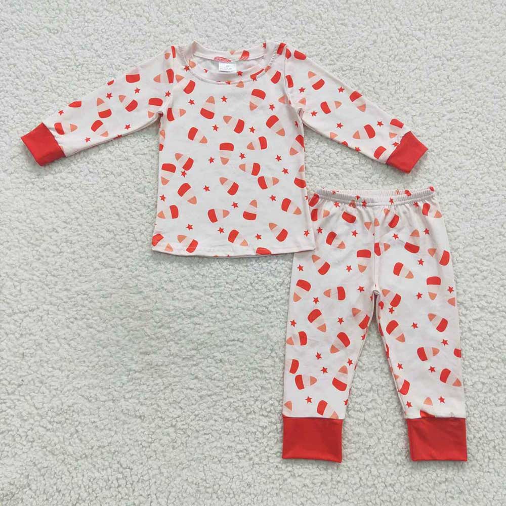 Baby Kids Halloween Candy Corn Pajamas Clothes Sets