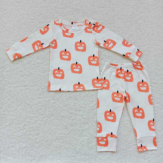 Baby Girls Fall Halloween Pumpkin Shirt Pants Clothing Sets