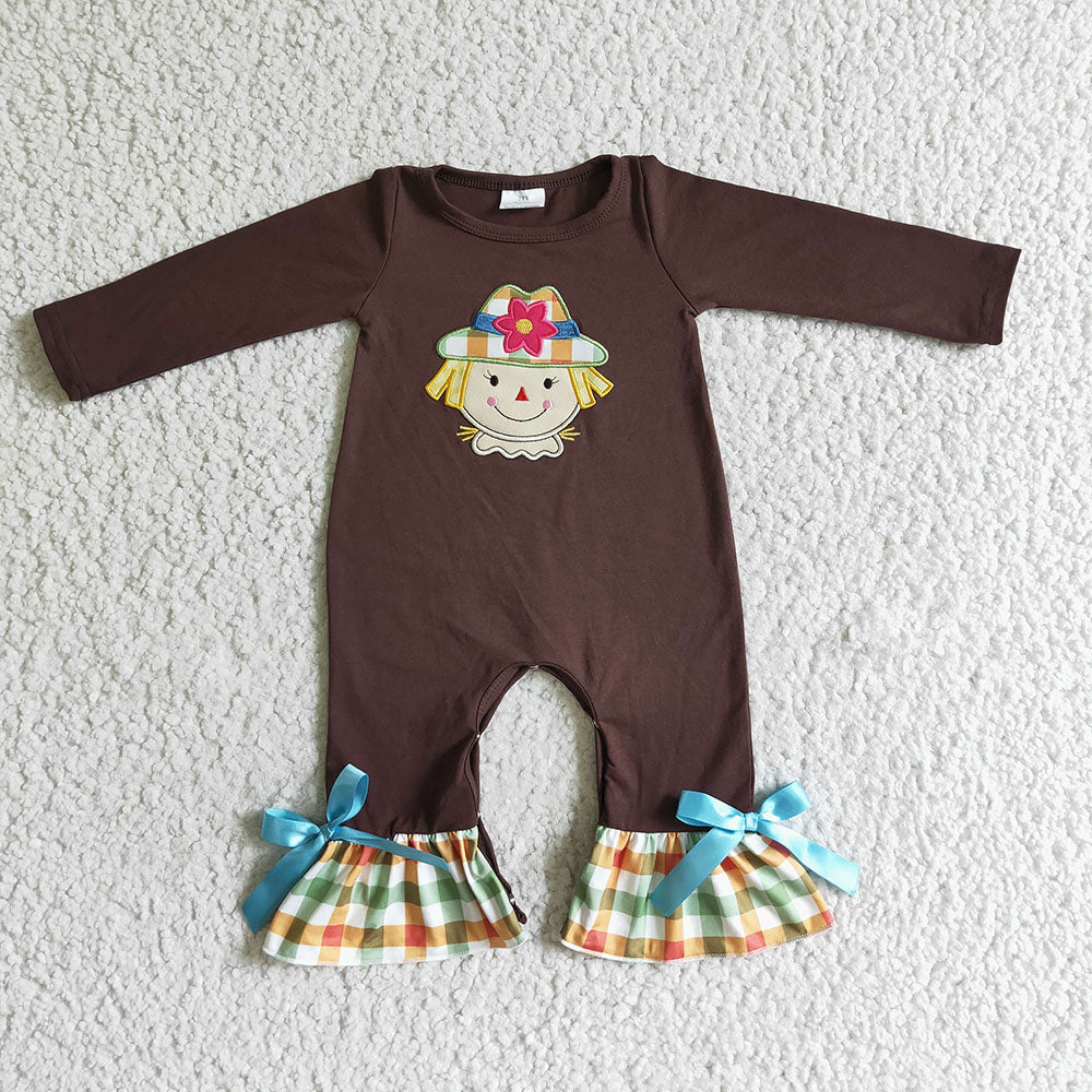 Sibling Baby Kids Scarecrow Fall Pants Clothes Sets Rompers