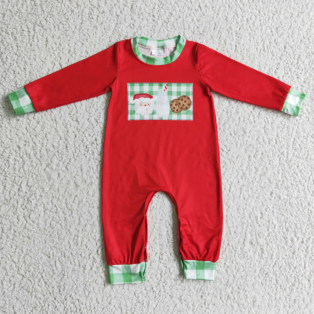 Sibling Baby Boys Long Sleeves Santa Milk Christmas Rompers