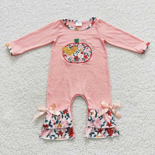 USA Shop Baby Girls Pumpkin Floral Fall Rompers