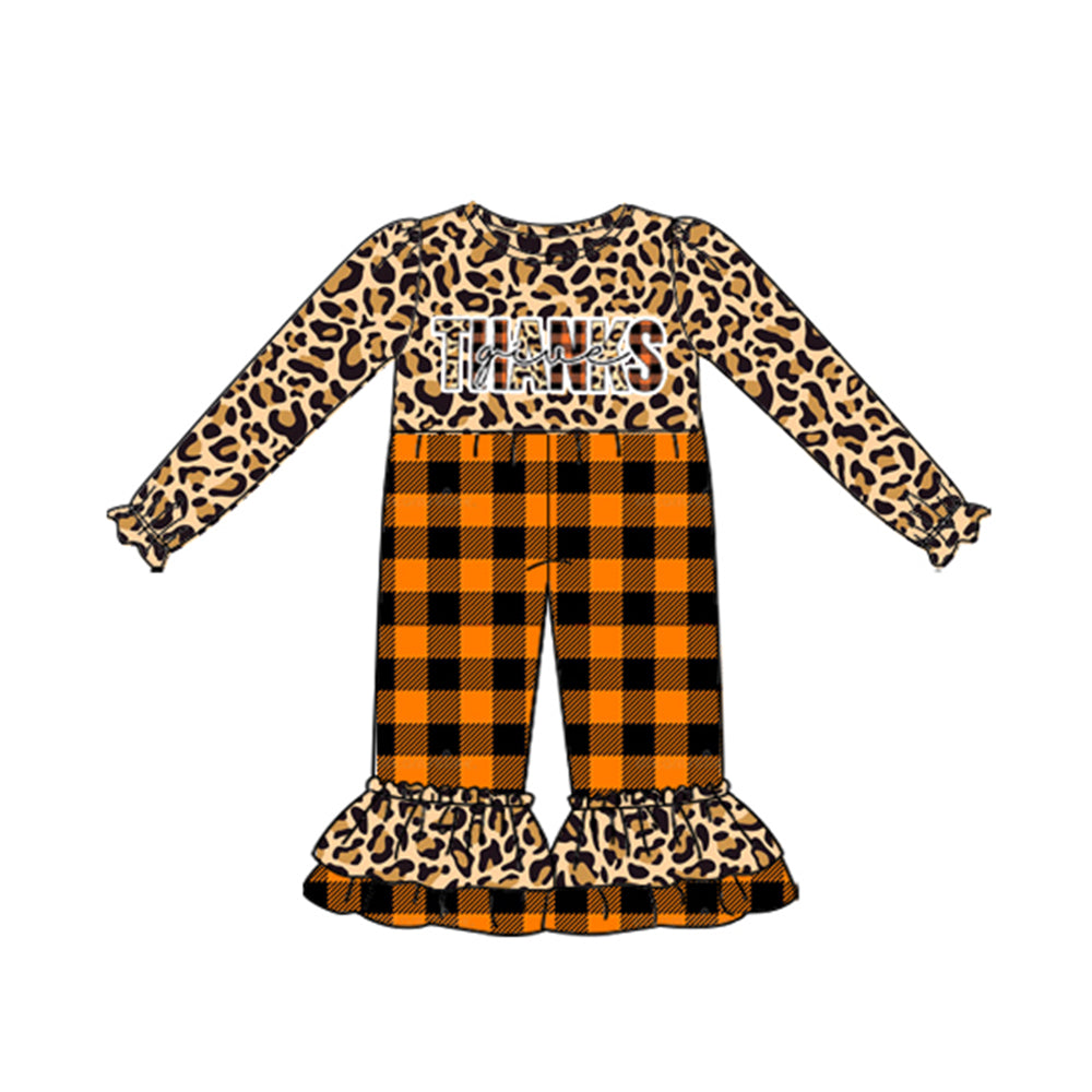 Baby Girls Leopard Thanks Ruffle Rompers preorder