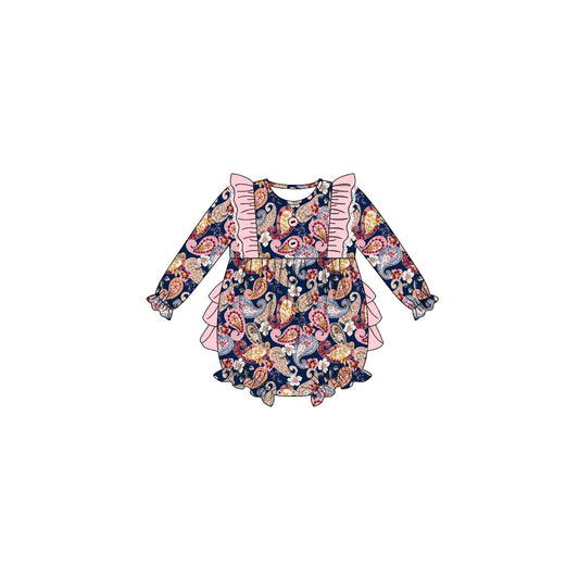 Baby Infant Paisley Ruffle Rompers preorder