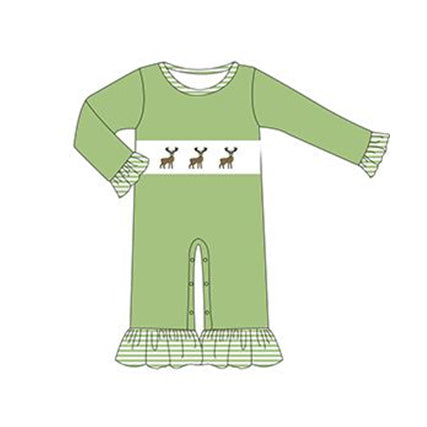 Baby Girls Deer Long Sleeve Zip Rompers preorder