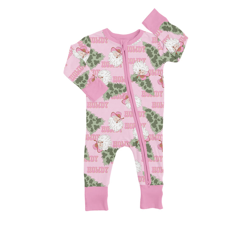 Baby Girls Christmas Pink Santa Tree Rompers preorder