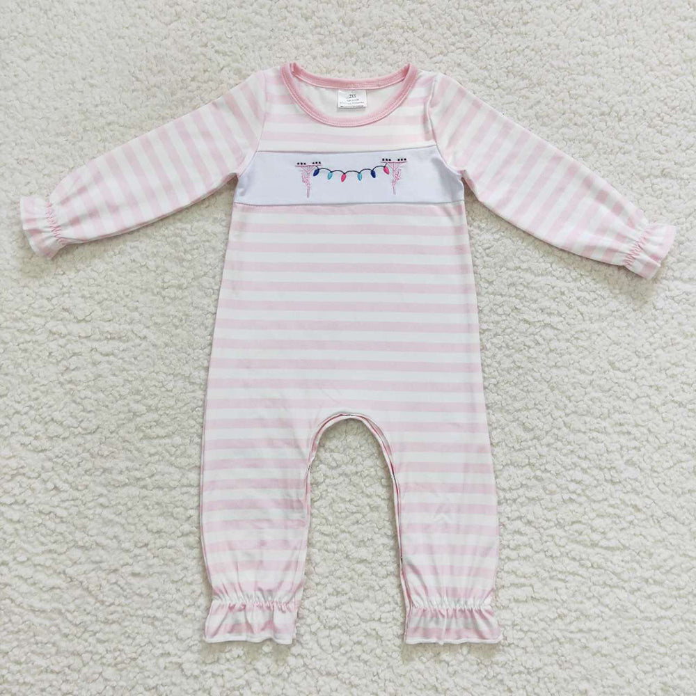 USA Shop Baby Girls Christmas Light Long Sleeve Ruffle Rompers