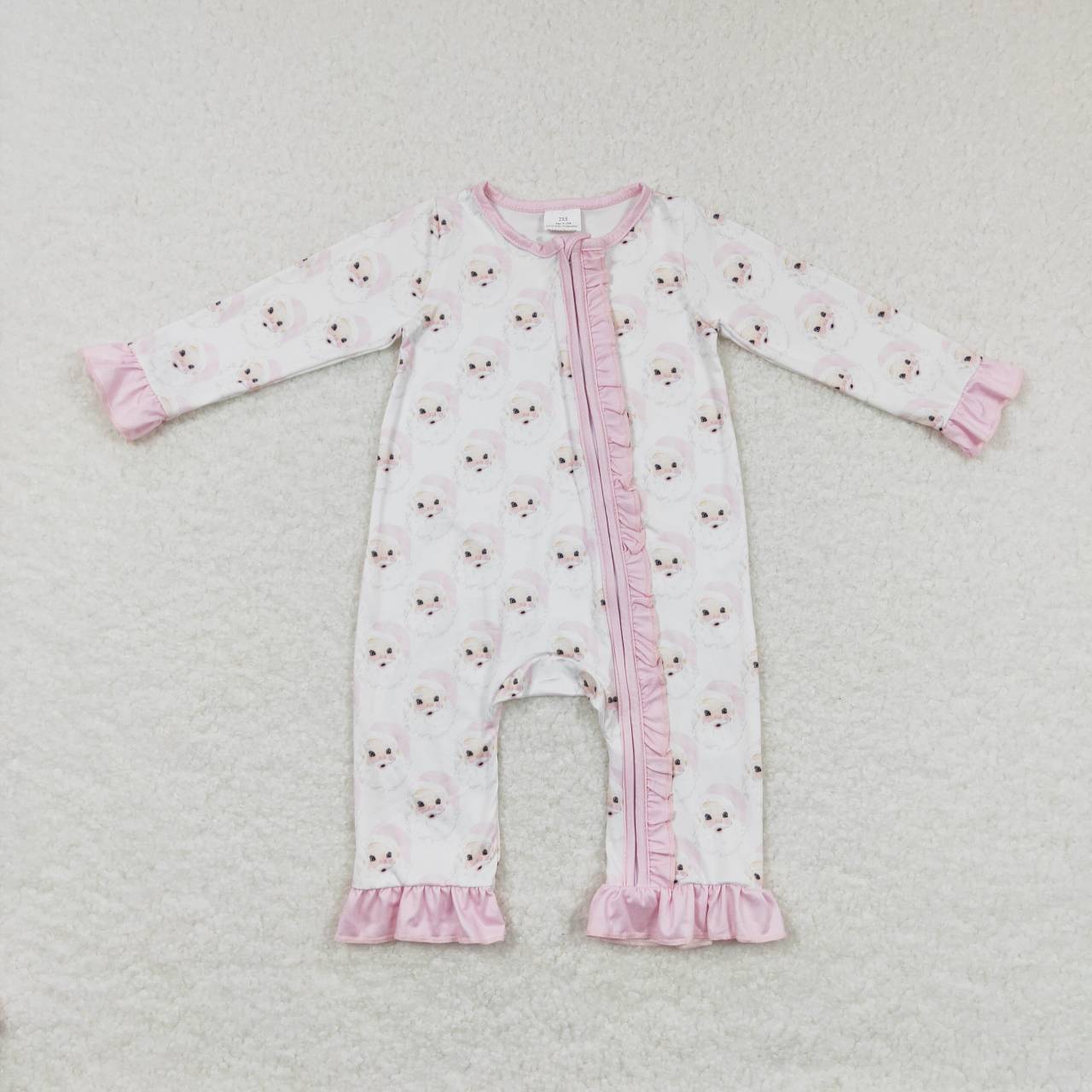 USA Shop Baby Girls Pink Santa Christmas Ruffle Rompers