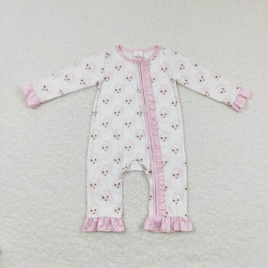 USA Shop Baby Girls Pink Santa Christmas Ruffle Rompers