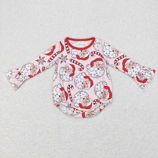 USA Shop Baby Girls Christmas Santa Candy Ruffle Rompers