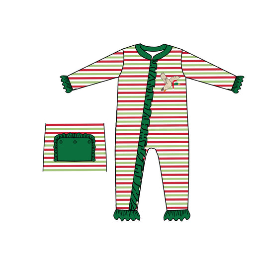 Baby Girls Christmas Duck Long Sleeve Zip Rompers preorder