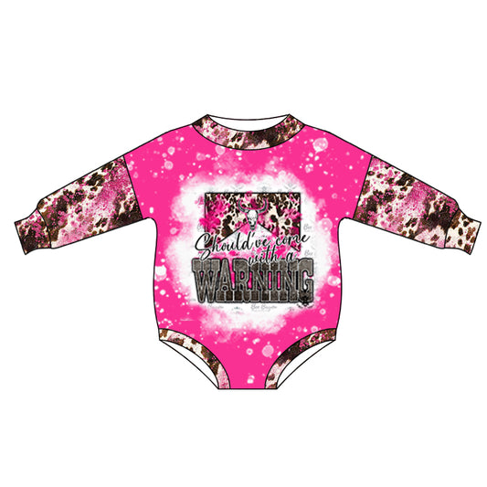 Baby Girls Pink Cow Western Long Sleeve Rompers preorder