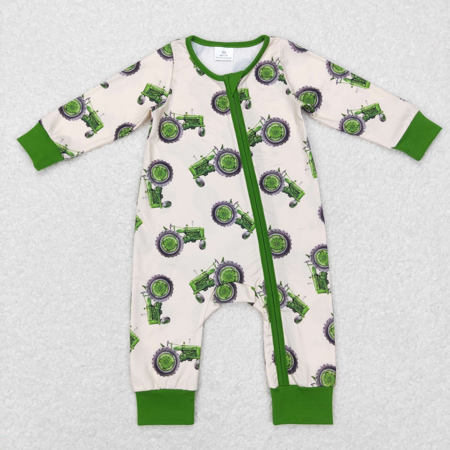 USA Shop Baby Infant Boys Tractor Zip Long Sleeve Rompers