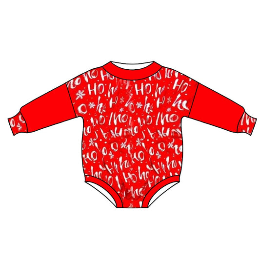 Baby Infant Kids Christmas Hohoho Long Sleeve Rompers preorder