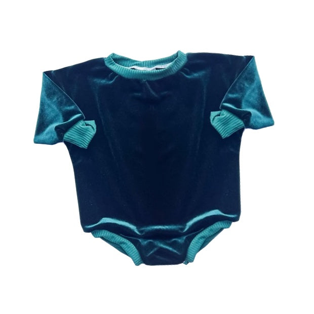 Baby Infant Velvet Blue Long Sleeve Rompers preorder