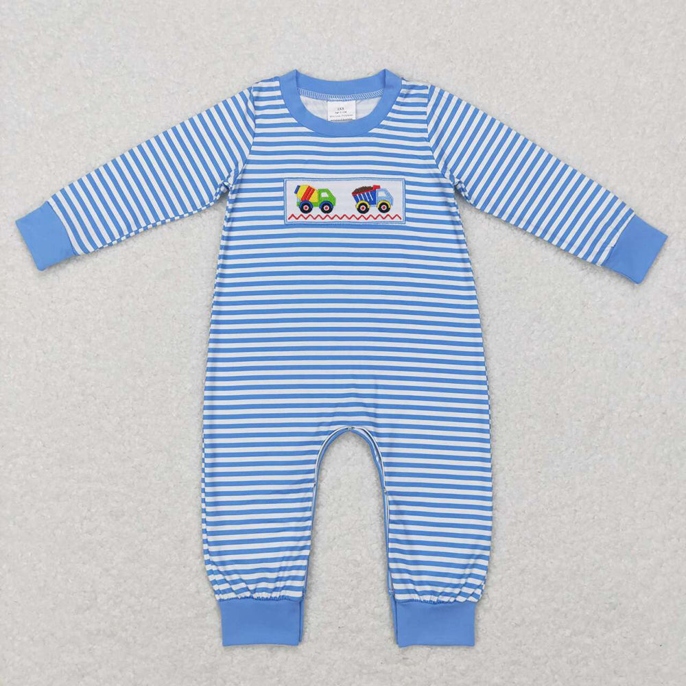 Sibling Baby Boys Construction Long Sleeve Rompers Sets Clothes Sets