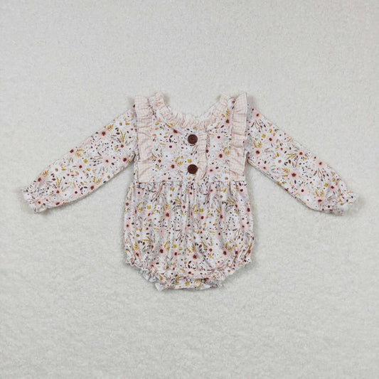 USA Shop Baby Infant Girls Infant Pink Small Flowers Long Sleeve Rompers