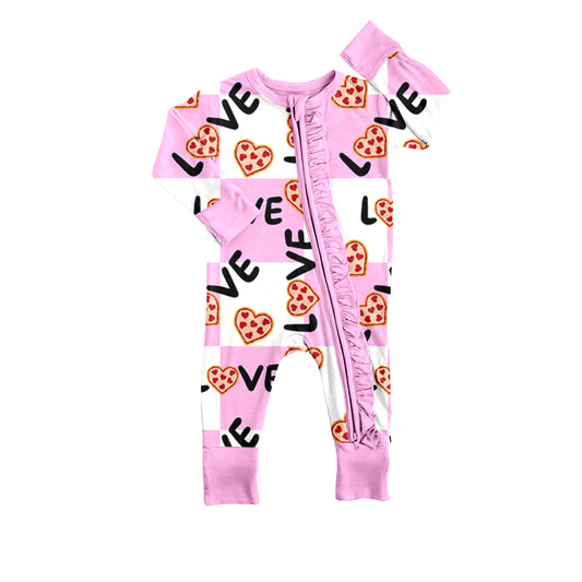 Baby Girls Valentines Love Long Sleeve Zip Rompers preorder