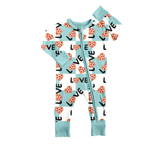 Baby Boys Valentines Love Long Sleeve Zip Rompers preorder