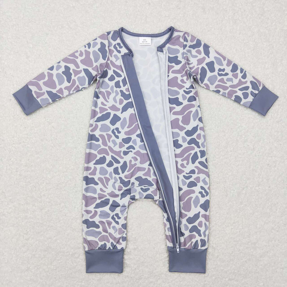 Sibling Baby Boys Long Sleeves Deer Ducks Fishing Camo Hunting Zip Rompers