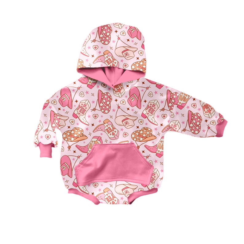 Baby Infant Girls Valentines Boots Hats Hooded Long Sleeve Rompers preorder