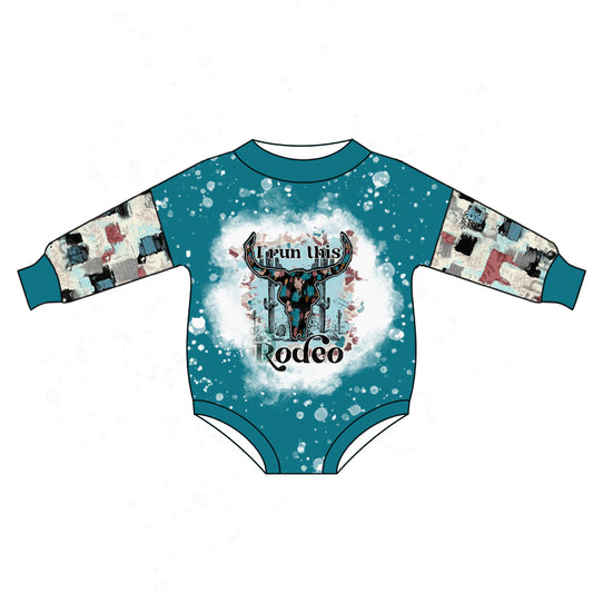 Baby Infant Kids Toddler Rodeo Cows Long Sleeve Rompers preorder