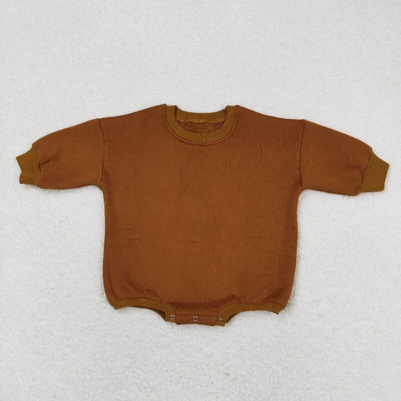 Baby Girls Dark Orange Long Sleeve Romper Sweaters