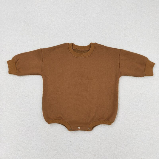 Baby Girls Thick Brown Long Sleeve Romper Sweaters