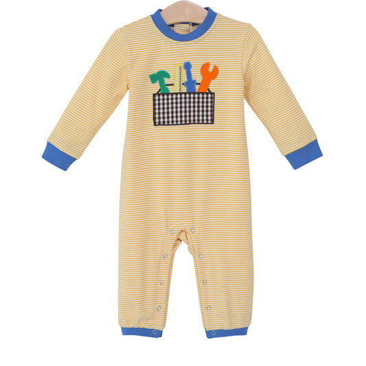 Baby Infant Boys Stripes Tools Long Sleeve Rompers preorder