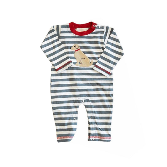 Baby Infant Boys Stripes Dog Long Sleeve Rompers preorder