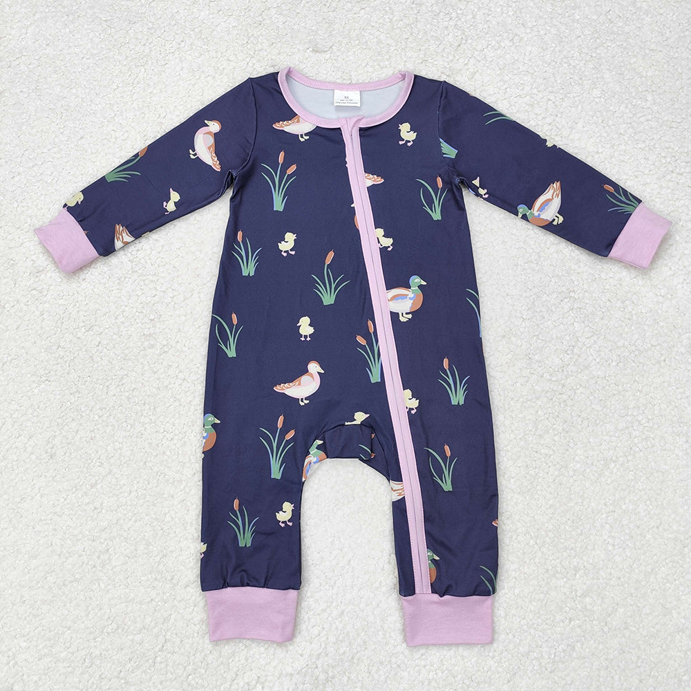 Sibling Girls Boys Mallard Ducks Rompers Pajamas Clothes Sets