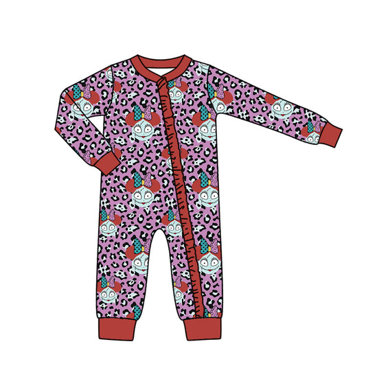 Baby Infant Girls Halloween Nightmaire Leopard Long Sleeve Rompers preorder
