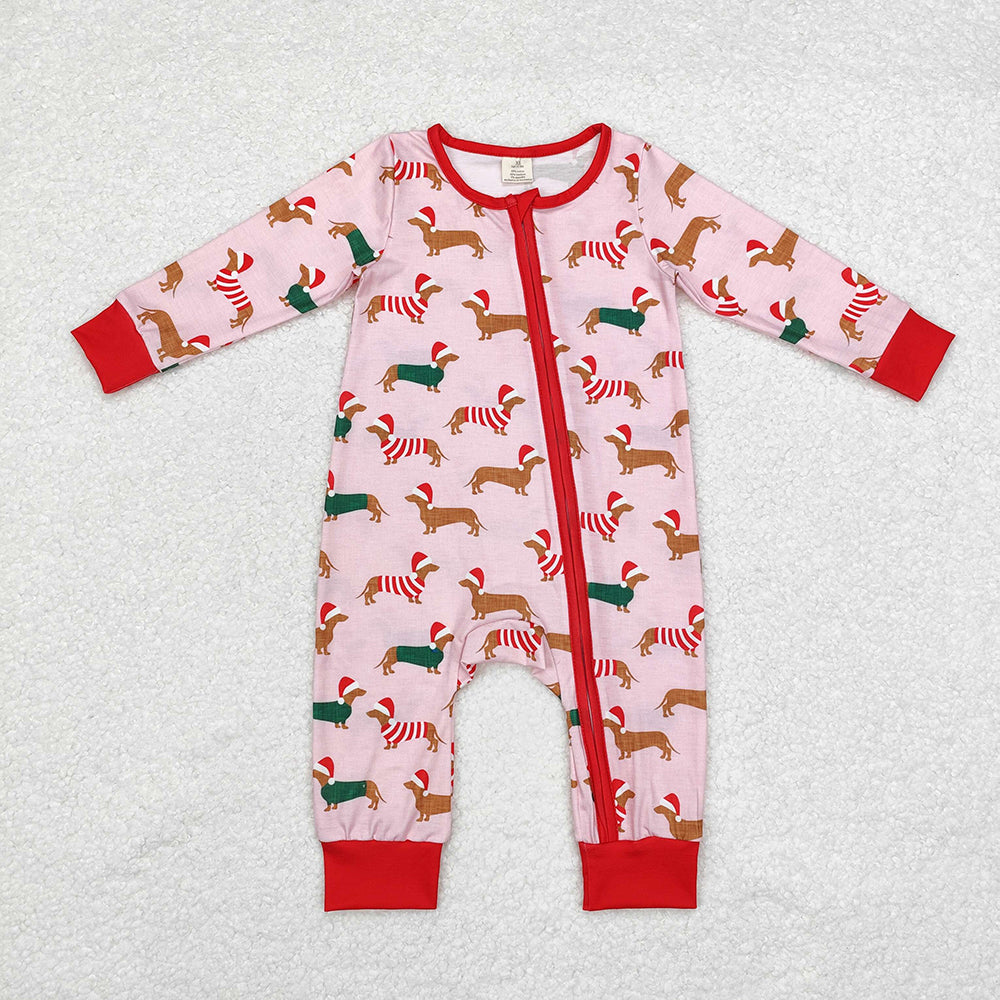 Family Girls Boys Christmas Dachshund Pajamas Rompers Clothes Sets