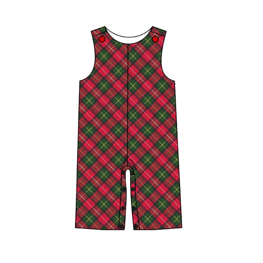 Baby Infant Boys Christmas Green Red Checkered Rompers preorder