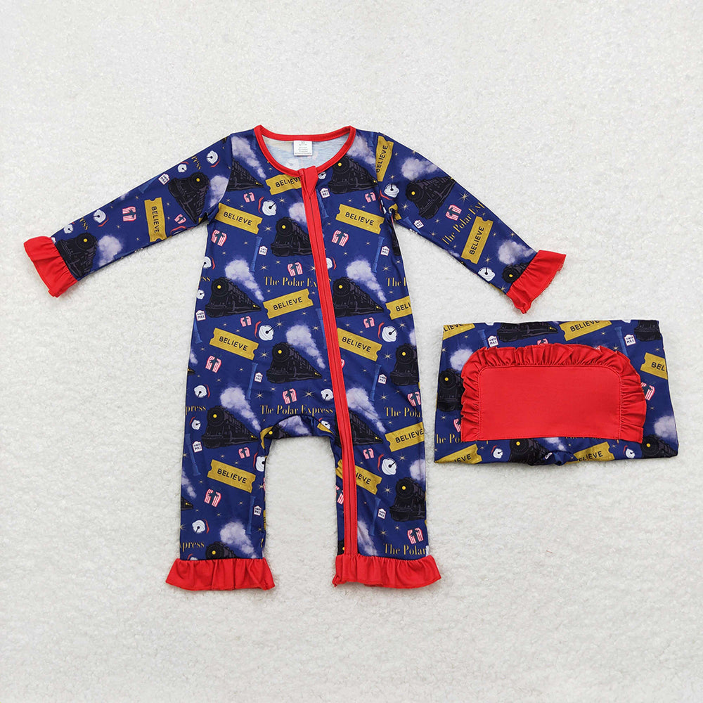 Sibling Girls Boys Christmas Train Tee Shirt Pants Pajamas Sets