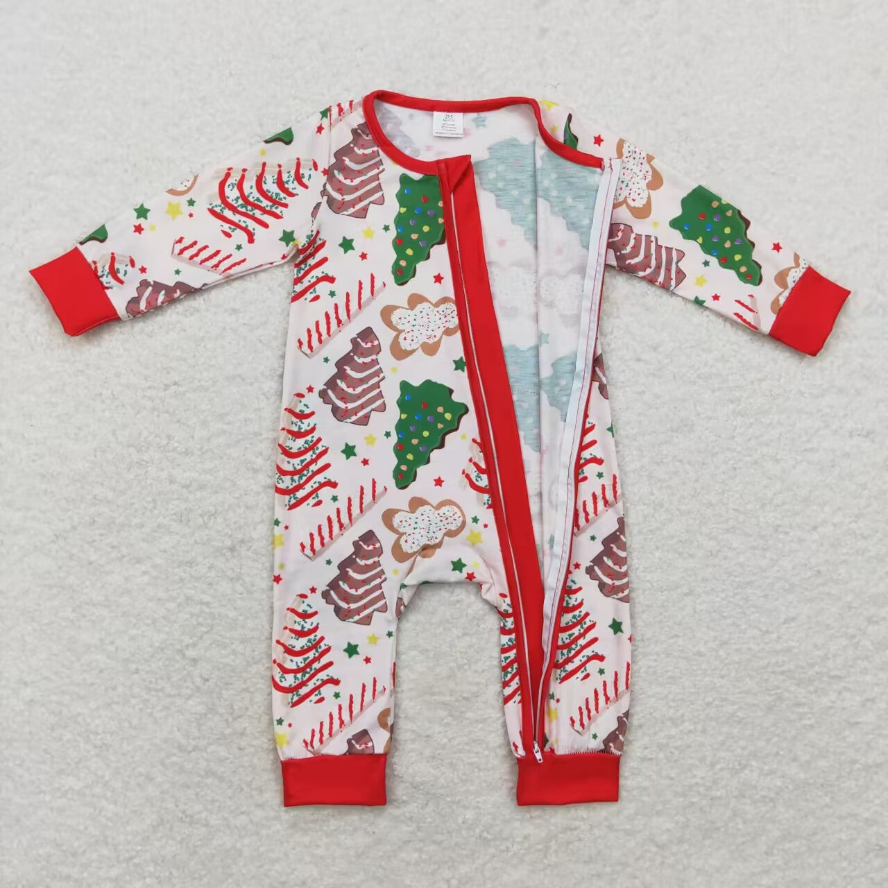 USA Shop Baby Infant Boys Christmas Tree Cake Bamboo Zip Rompers