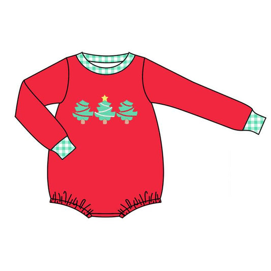 Baby Infant Boys Christmas Tree Long Sleeve Rompers preorder