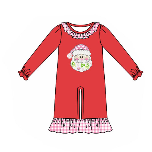 Baby Infant Girls Christmas Santas Ruffle Rompers preorder