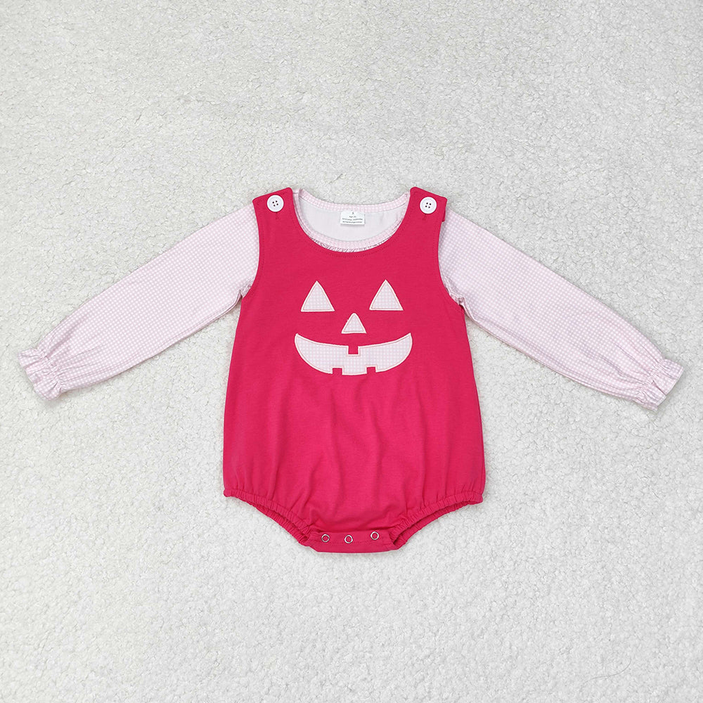 Baby Infant Girls Pink Halloween Ghost Face 2pcs Shirt Rompers