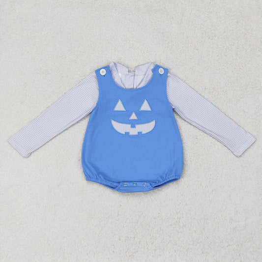 Baby Infant Blue Halloween Ghost Face 2pcs Shirt Rompers