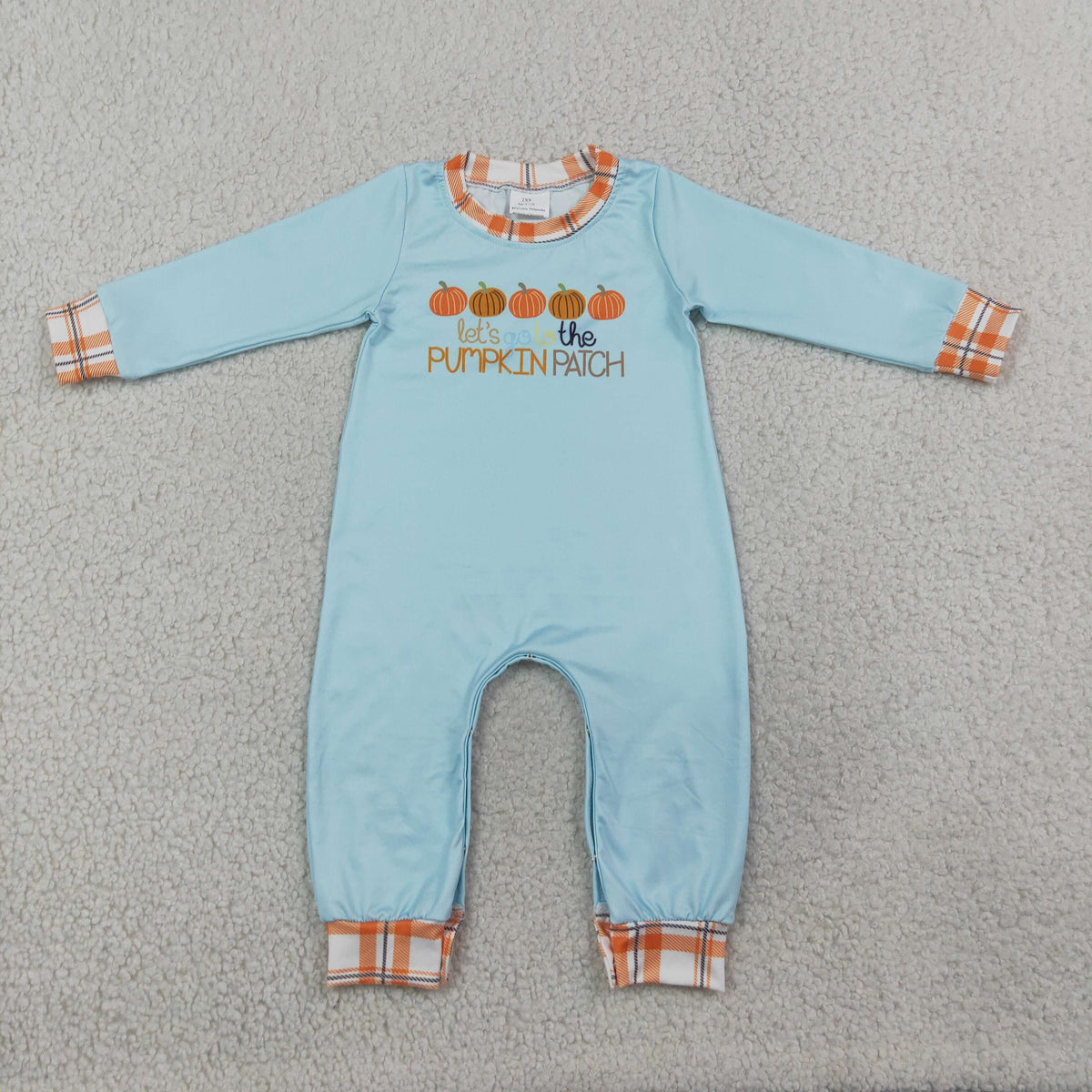 Baby Boys Long Sleeve Let's Go to The Pumpkin Patch Fall Pant Rompers
