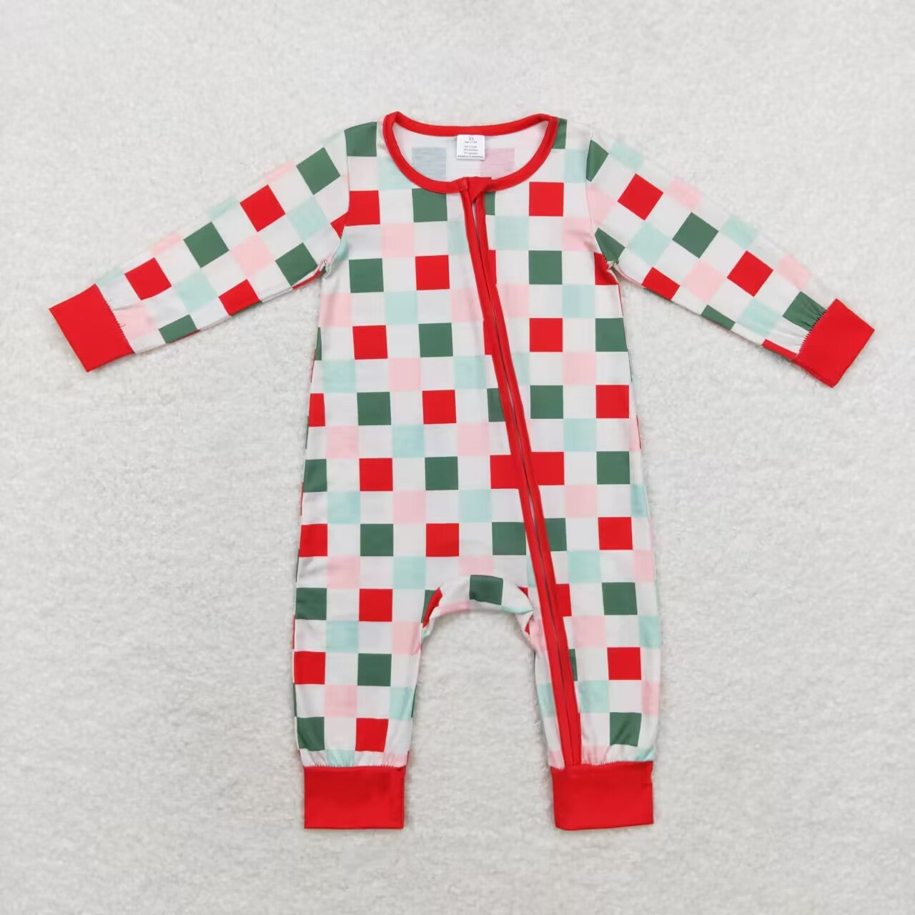 Sibling Baby Infant Boys Christmas Cows Plaid Embroidery Deer Zip Rompers