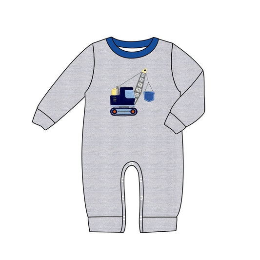 Baby Infant Boys Construction Long Sleeve Rompers preorder