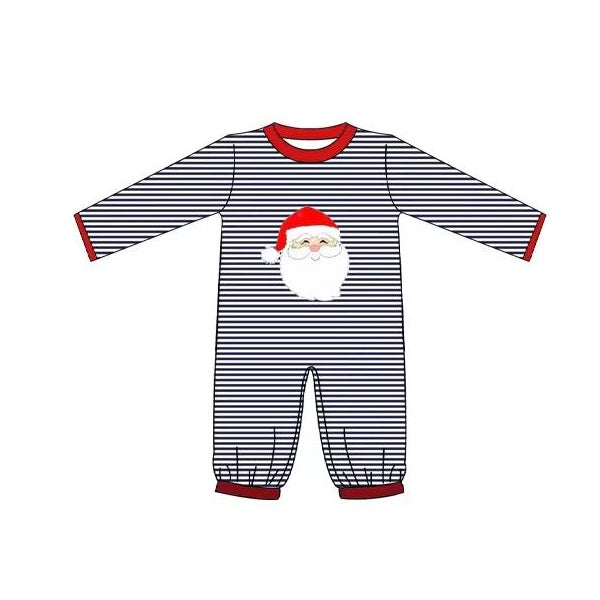 Baby Boys Christmas Stripes Santa Long Sleeve Rompers preorder