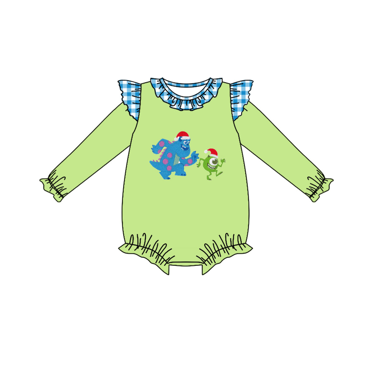 Baby Infant Girls Christmas Monster Long Sleeve Rompers preorder