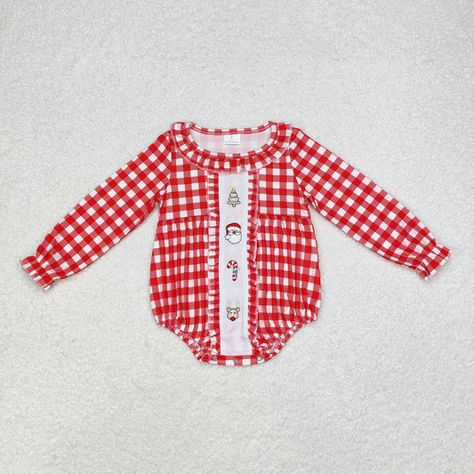 Baby Infant Girls Christmas Santa Tree Long Sleeve Rompers