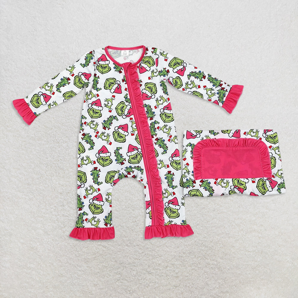 Family Christmas Green Face Hearts Pajamas Holiday Wear